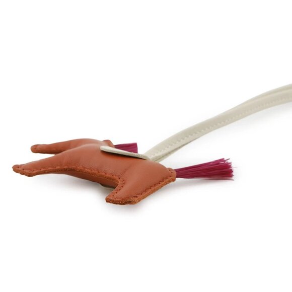 HERMES Rodeo Crinoline Size PM Lambskin/Crinolin Cornelian /Craie/Magnolia - Picture 2 of 8